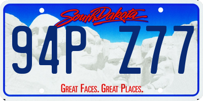 SD license plate 94PZ77
