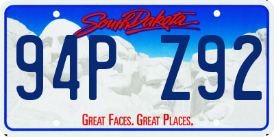 SD license plate 94PZ92