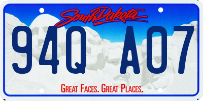 SD license plate 94QA07