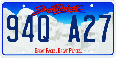 SD license plate 94QA27