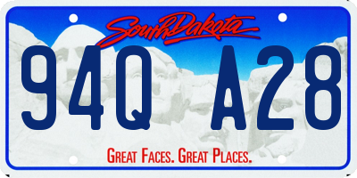 SD license plate 94QA28