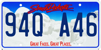 SD license plate 94QA46