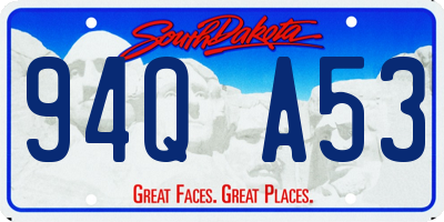 SD license plate 94QA53