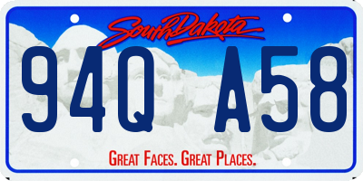SD license plate 94QA58