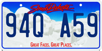 SD license plate 94QA59