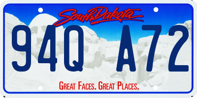 SD license plate 94QA72