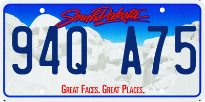 SD license plate 94QA75