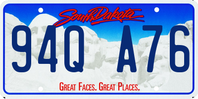 SD license plate 94QA76