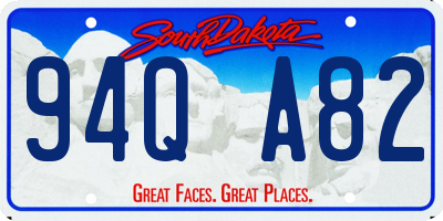 SD license plate 94QA82