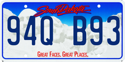 SD license plate 94QB93