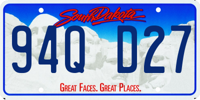 SD license plate 94QD27