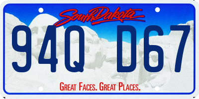 SD license plate 94QD67