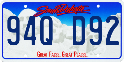 SD license plate 94QD92