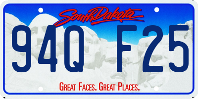 SD license plate 94QF25