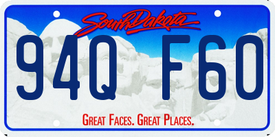 SD license plate 94QF60