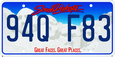 SD license plate 94QF83