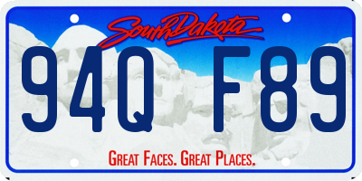 SD license plate 94QF89