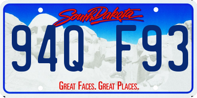 SD license plate 94QF93