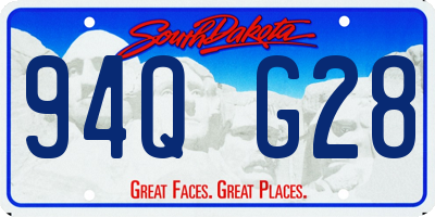 SD license plate 94QG28