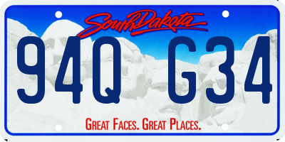 SD license plate 94QG34