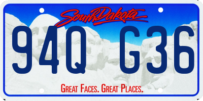 SD license plate 94QG36