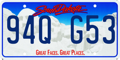 SD license plate 94QG53