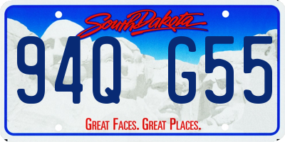 SD license plate 94QG55