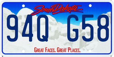 SD license plate 94QG58