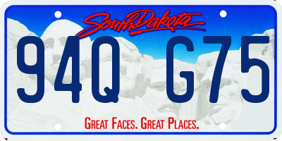 SD license plate 94QG75