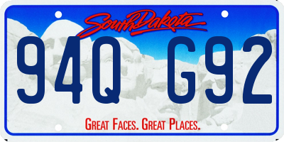 SD license plate 94QG92