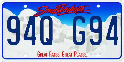 SD license plate 94QG94