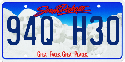 SD license plate 94QH30