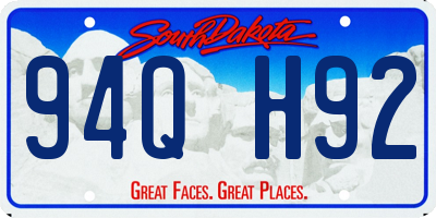 SD license plate 94QH92