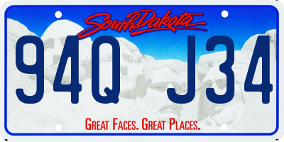 SD license plate 94QJ34