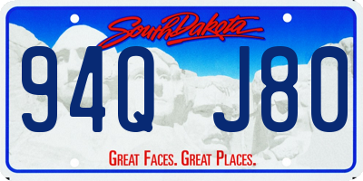 SD license plate 94QJ80