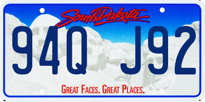 SD license plate 94QJ92