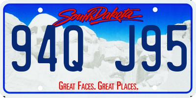 SD license plate 94QJ95