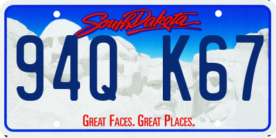 SD license plate 94QK67