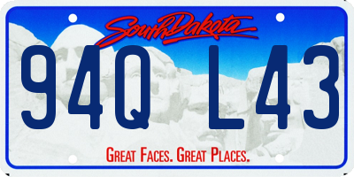 SD license plate 94QL43