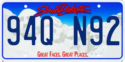 SD license plate 94QN92