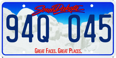SD license plate 94QO45
