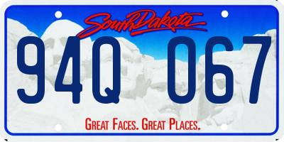 SD license plate 94QO67