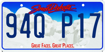 SD license plate 94QP17