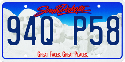 SD license plate 94QP58
