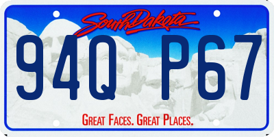 SD license plate 94QP67