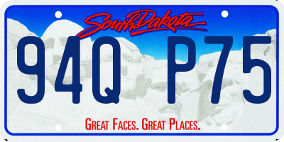 SD license plate 94QP75