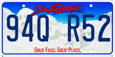 SD license plate 94QR52