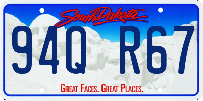 SD license plate 94QR67