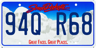 SD license plate 94QR68