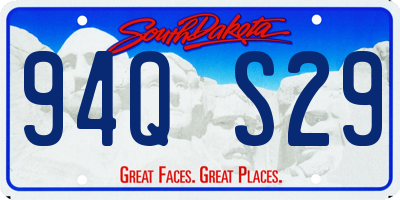 SD license plate 94QS29